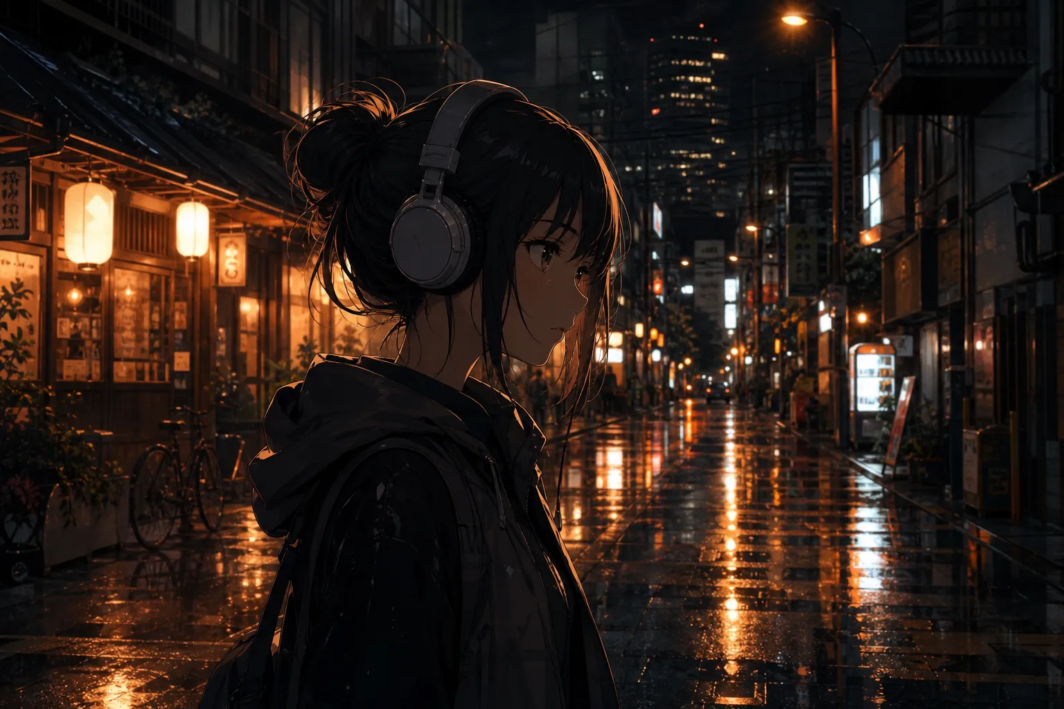 Anime lo-fi music video frame